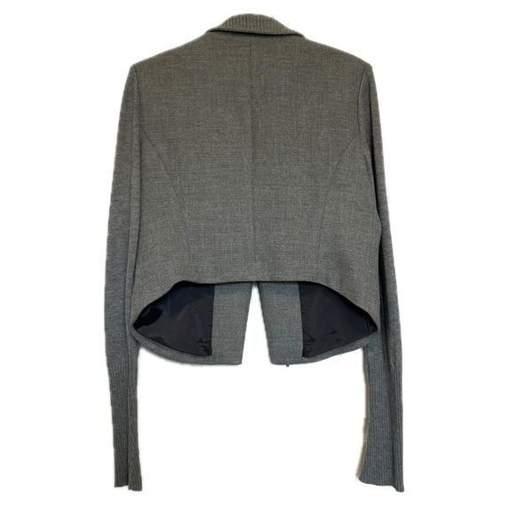 Like New Iris Setlakwe Cropped Mixed Media Grey Jacket Size 10 Made in Canada - Picture 3 of 15